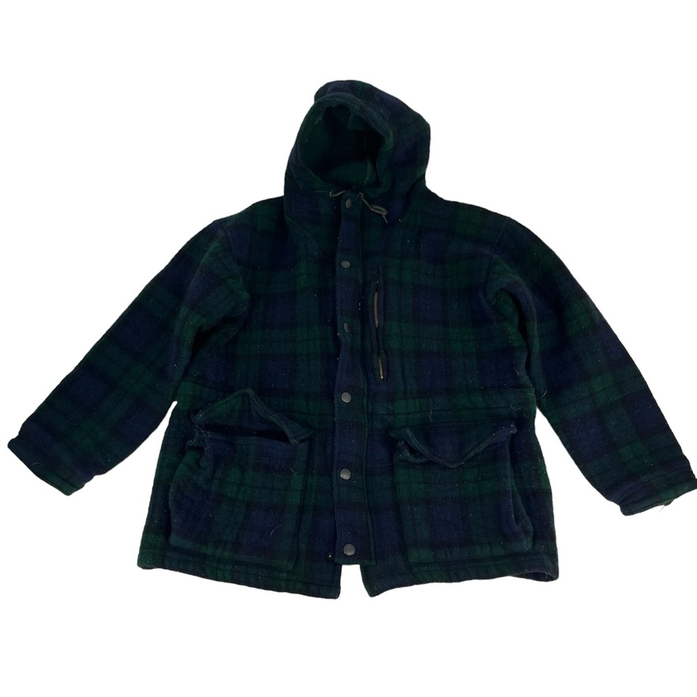 VTG Polo By Ralph Lauren Jacket Mens Large Blue Plaid Blackwatch Tartan Mackinaw
